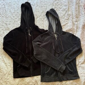 New York and Co XS Gray and Black Gem Zipper Jackets Hooded 2 pack